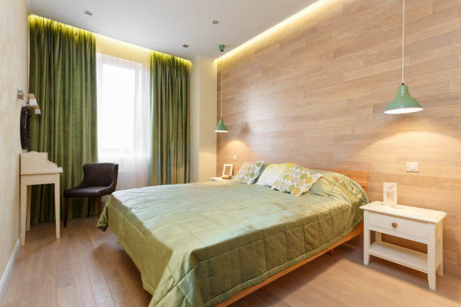 Ламінат на стіні у спальні: 80 затишних варіантів обробки для мінімалістичних інтерєрів
