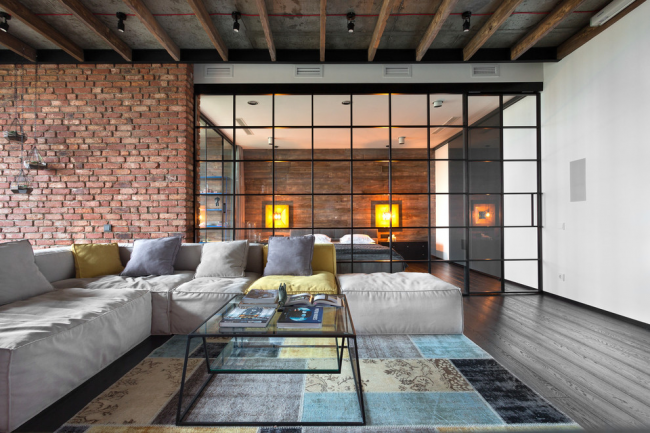 Міжкімнатні перегородки зі скла: 80 дизайнерських варіантів зонування квартири