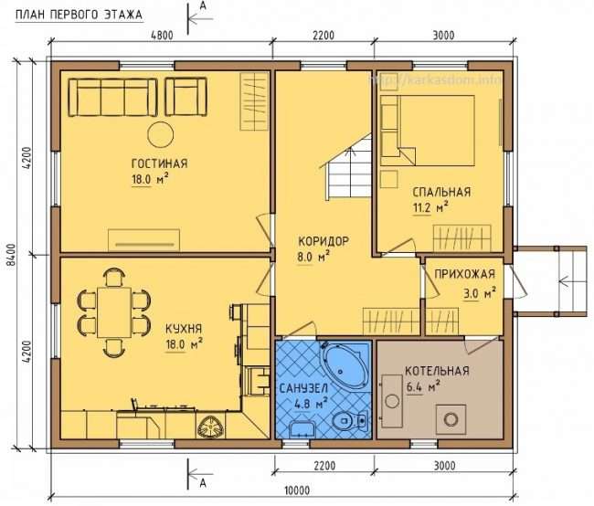 Планування двоповерхового будинку 8 на 8: варіанти зведення і 85 кращих готових проектів