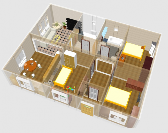 Проект одноповерхового будинку з трьома спальнями: переваги та можливі варіанти побудови