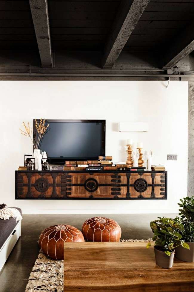 Тумбочка під телевізор: 45 сучасних ідей для вітальні (фото)