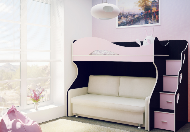 Двохярусне ліжко з розкладним диваном: 80+ обраних рішень для оптимізації простору