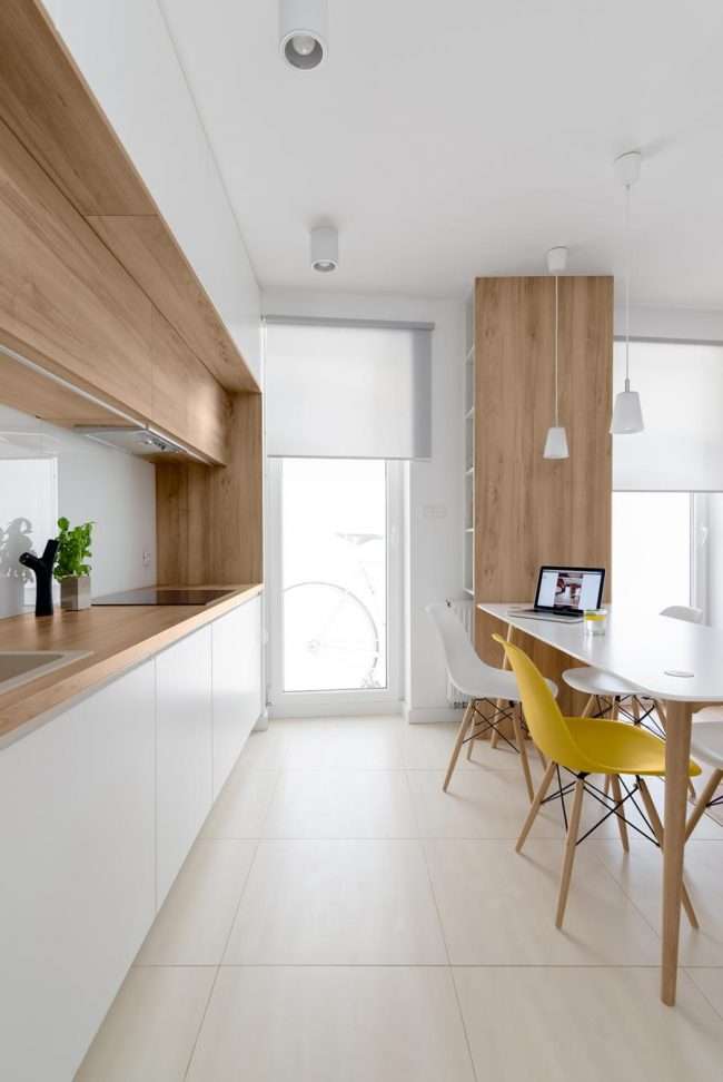 Біла кухня з деревяною стільницею: 70 кращих реалізацій в стилі контемпорарі, кантрі і мінімалізм