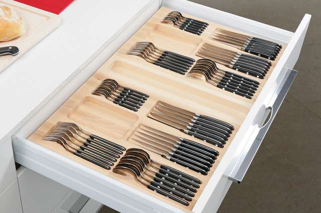 Лоток для столових приладів в ящик: вибираємо ідеальний органайзер на кухню