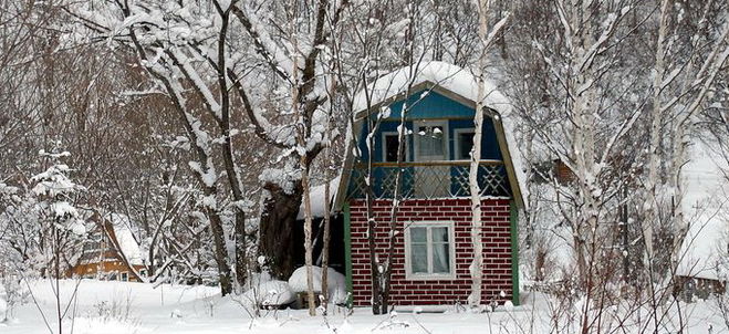 Дача под снегом.